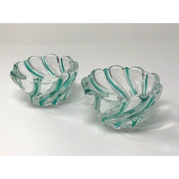 Swirl Glass  Candle Holders Christmas Holiday  Décor - Picture 1 of 10